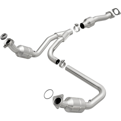 MagnaFlow direct-fit catalytic converter fits 2009-2014 Chevrolet Express 1500, 2009-2011 Chevrolet Express 3500, and additional vehicles and 2011-2014 EXPRESS 1500 stainless steel