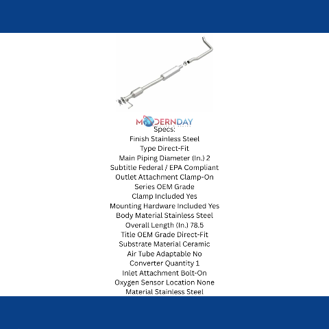 MagnaFlow direct-fit catalytic converter fits 2007-2013 SX4 2 L stainless steel CARB compliant 52218