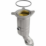 MagnaFlow direct-fit catalytic converter fits 2011-2014 Ford Edge, 2011-2012 Ford Explorer, and more, this and 2011-2014 Edge 3.5/3.7L 3.5 inch inlet/outlet stainless steel CARB co