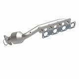 MagnaFlow direct-fit catalytic converter fits 2003-2004 INFINITI M45 and 2003-2006 INFINITI Q45, this and 2003-2004 M45 V8 4.5 4.5 inch inlet/outlet stainless steel CARB compliant 
