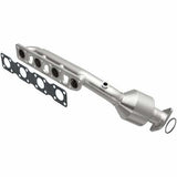 MagnaFlow direct-fit catalytic converter fits 2003-2004 INFINITI M45 and 2003-2006 INFINITI Q45, this and 2003-2004 M45 V8 4.5 4.5 inch inlet/outlet stainless steel CARB compliant 