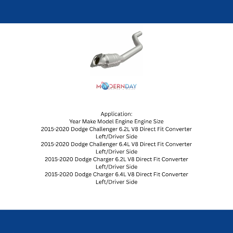 MagnaFlow direct-fit catalytic converter for 2015-2020 Dodge Charger 6.4L stainless steel CARB compliant OBDII 52478