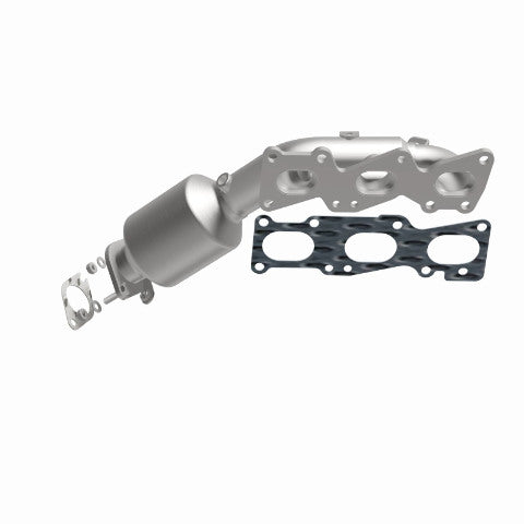 MagnaFlow direct-fit catalytic converter fits 2009-2011 Hyundai Genesis and 2013-2016 Hyundai Genesis Coupe, this and 2009-2011 Genesis 3.8L stainless steel CARB compliant 52778