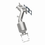 MagnaFlow direct-fit catalytic converter fits 2009-2011 Hyundai Genesis and 2013-2016 Hyundai Genesis Coupe, this and 2009-2011 Genesis 3.8L stainless steel CARB compliant 52778