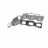 MagnaFlow direct-fit catalytic converter fits 2009-2011 Hyundai Genesis and 2013-2016 Hyundai Genesis Coupe, this and 2009-2011 Genesis 3.8L stainless steel CARB compliant 52778