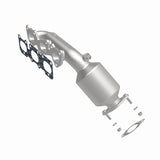 MagnaFlow direct-fit catalytic converter fits 2009-2011 Hyundai Genesis and 2013-2016 Hyundai Genesis Coupe, this and 2009-2011 Genesis 3.8L stainless steel CARB compliant 52779