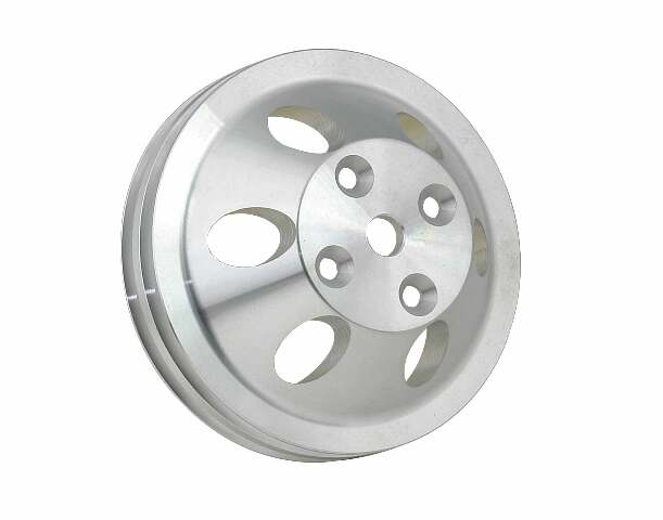Mr. Gasket water pump pulley aluminum double groove Chevy chrome 5315