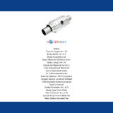 MagnaFlow universal catalytic converter with sensor port mid-bed 1.75 inch inlet/outlet stainless steel CARB compliant OBDII 54053