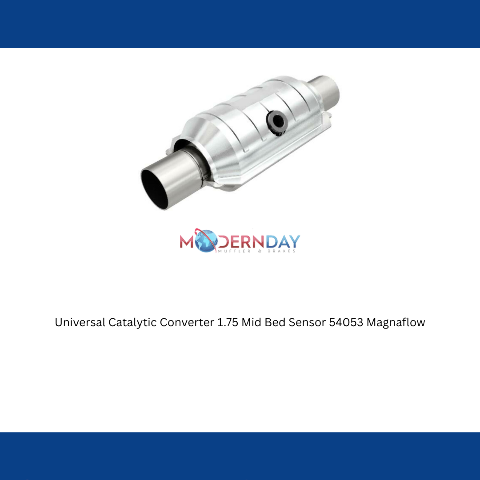 MagnaFlow universal catalytic converter with sensor port mid-bed 1.75 inch inlet/outlet stainless steel CARB compliant OBDII 54053