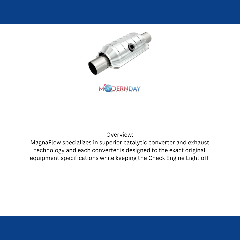 MagnaFlow universal catalytic converter with sensor port mid-bed 1.75 inch inlet/outlet stainless steel CARB compliant OBDII 54053