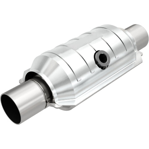 MagnaFlow universal catalytic converter with sensor port mid-bed 2.25 inch inlet/outlet stainless steel CARB compliant OBDII 54055