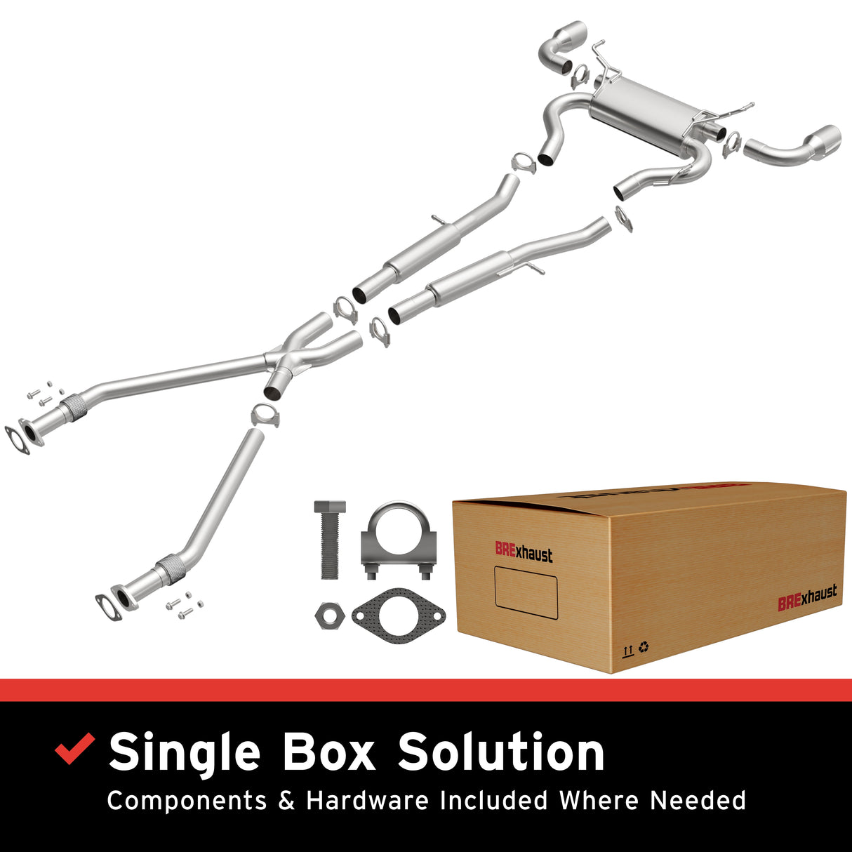 Fits 2009-2020 Nissan 370Z 3.7L Direct-Fit Replacement Exhaust System aluminized steel