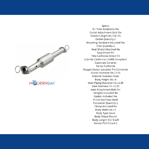 MagnaFlow direct-fit catalytic converter for 2005-2011 Toyota Tacoma 4.0L stainless steel CARB compliant 5491661