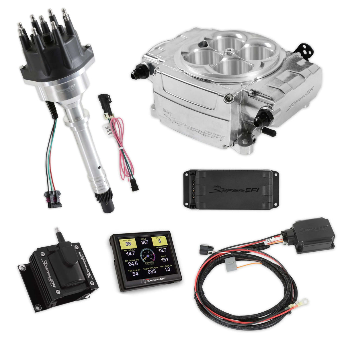 1958 Chevrolet Biscayne Sniper 2 EFI Bundle with HyperSpark Ignition System 550-510-3PX-SBC