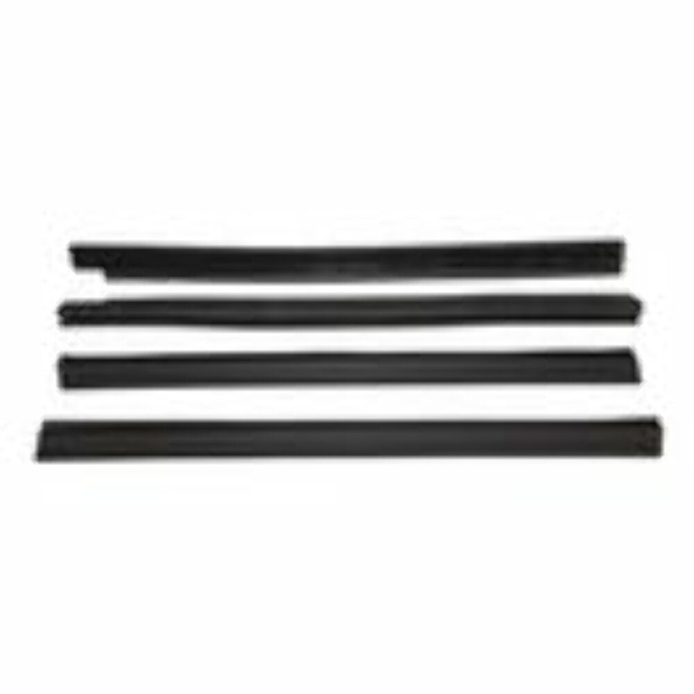 Fits 1984-1996 Jeep Cherokee XJ Cherokee w/ 4 Doors Door Window Belt Kit; 55235408K4 black