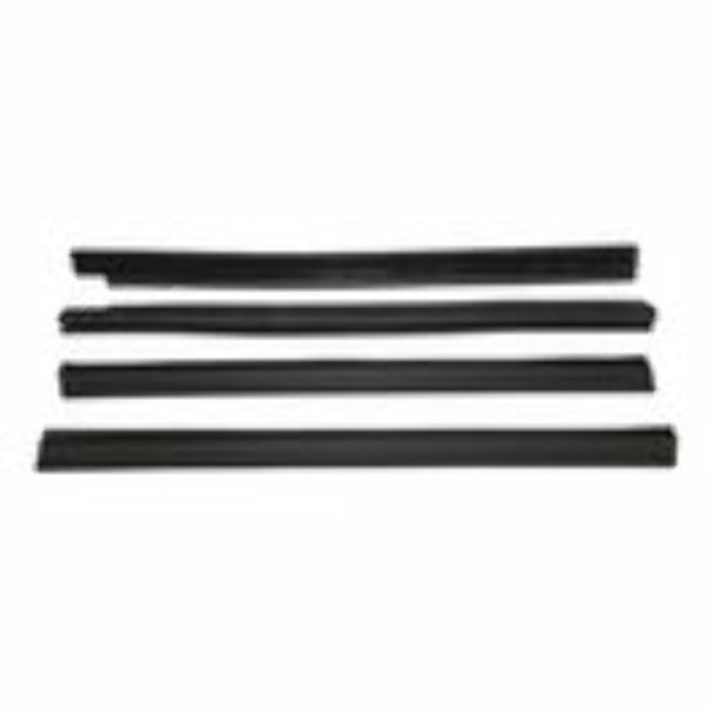 Fits 1984-1996 Jeep Cherokee XJ Cherokee w/ 4 Doors Door Window Belt Kit; 55235408K4 black