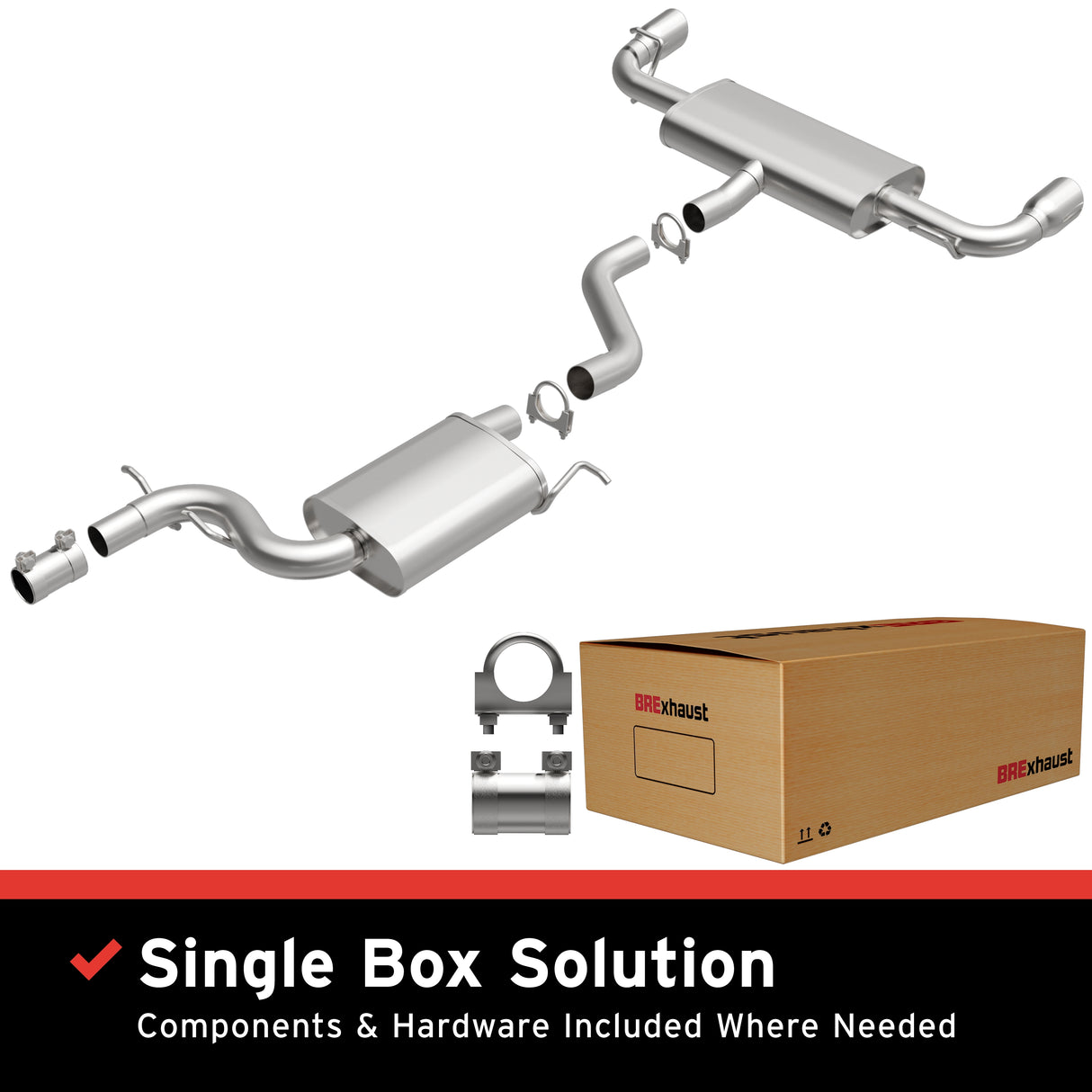 Fits 2010-2014 Volkswagen GTI 2.0L Direct-Fit Replacement Exhaust System