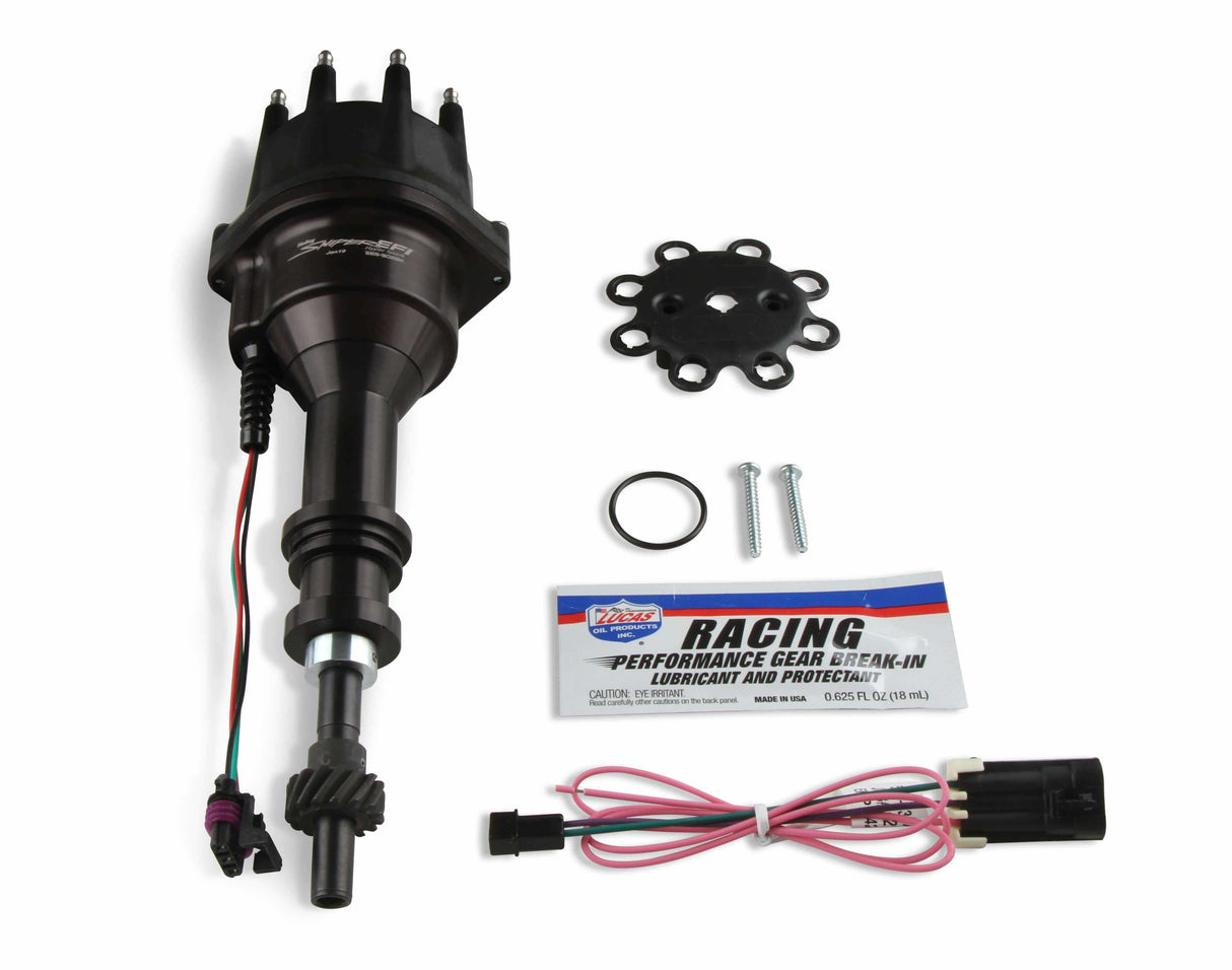 Holley Sniper EFI fuel injection system black aluminum holley-565-302bk-sniper-efi-hyperspark-distributor-ford-351w-hall-effect-crank-t