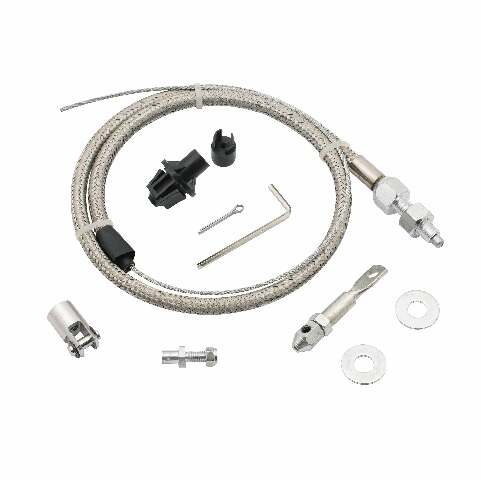 Mr. Gasket 5657 Stainless Steel Braided Throttle Cable Kit. 36 in cable 24 Sle