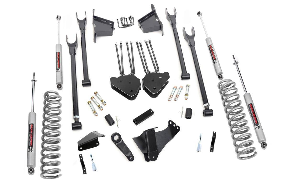 Fits Ford F-250/F-350 SD 4WD (05-07) 8" Lift Kit; 4 Link; RR Blocks; 591.2
