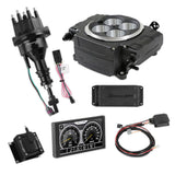 Holley EFI Sniper EFI 1954 Ford Club Sniper 2 EFI Bundle with HyperSpark Ignition System 550-511-5PX-SBF for Chevy black aluminum