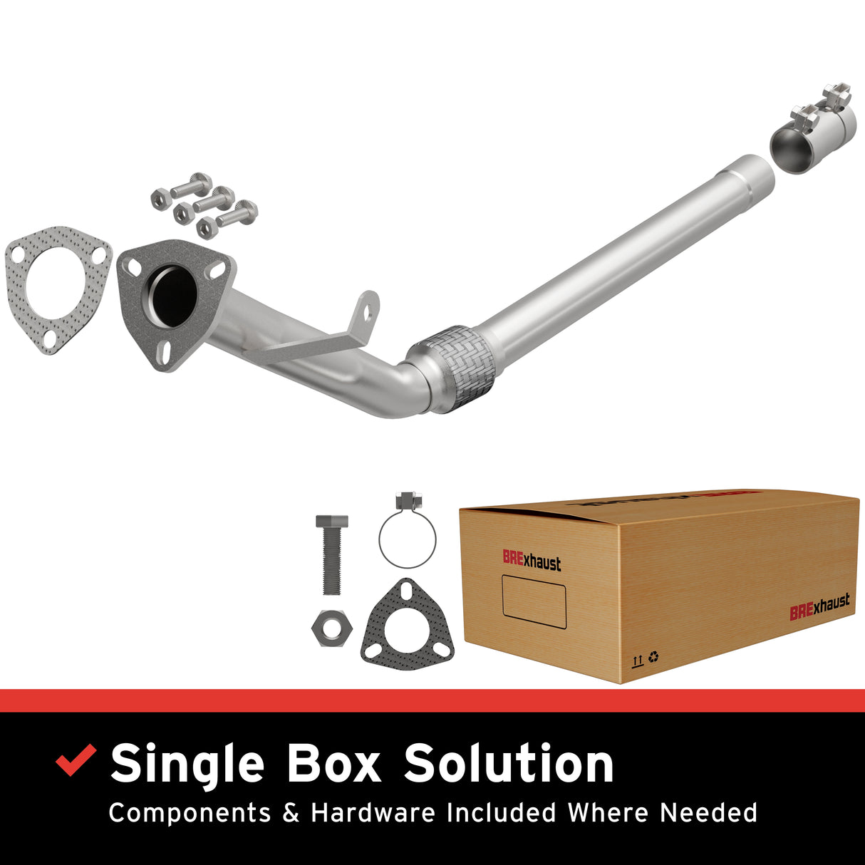 2005-2008 Audi A4 Quattro Direct-Fit Front Pipe Kit 107-0058 stainless steel