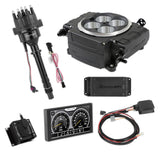 Holley EFI Sniper EFI 1958 Chevrolet Biscayne Sniper 2 EFI Bundle with HyperSpark Ignition System 550-511-5PX-SBC for Chevy Chevelle black aluminum
