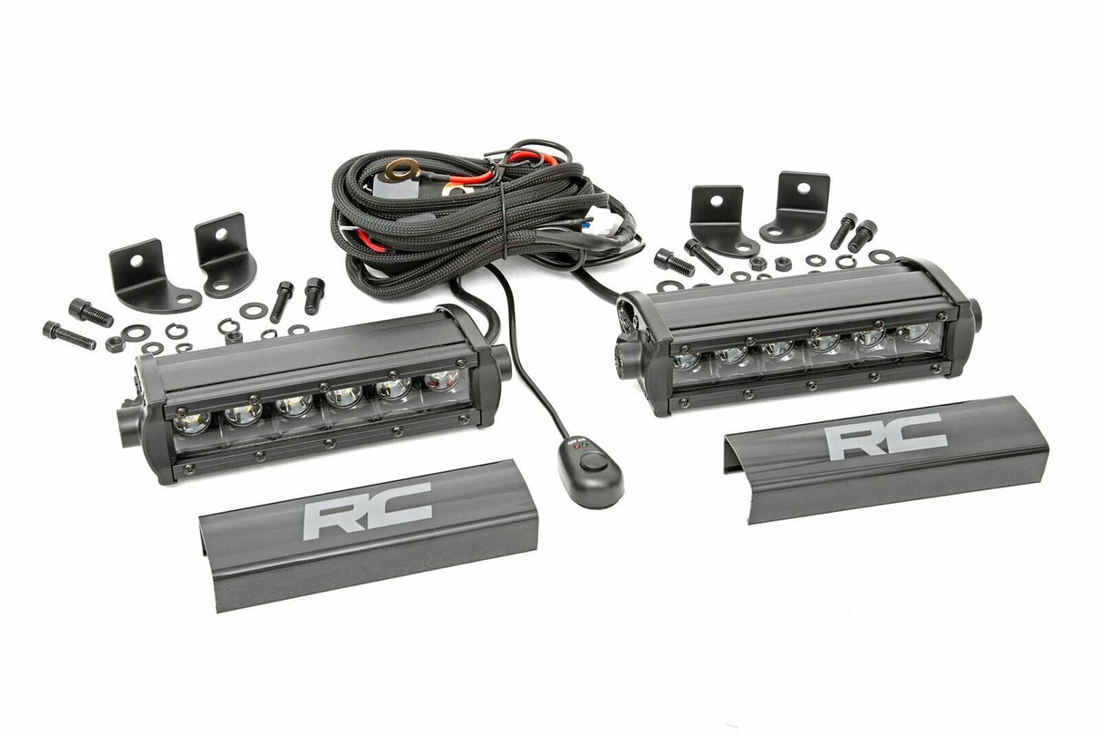 6 Inch Black Series LED Light Bar; Single Row; Pair 70706BL
