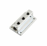 Mr. Gasket tee style fuel block with 3 outlets 6151MRG 3/8 inch diameter chrome aluminum 2493