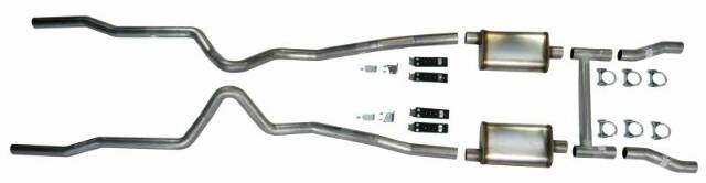 Fits 1955 - 1957 Chevrolet Full Size 2-1/2" dual turbo Exhaust System 63030