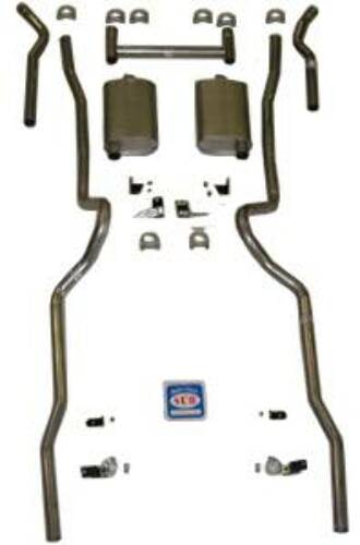 2" dual turbo Exhaust System 63032 fits 1955-1957 Chevy Bel Air Shafer's Classic Reproductions