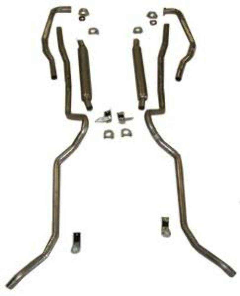 Fits 1955 - 1957 Chevrolet Full Size 2" dual glass pack Exhaust System 63081