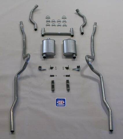2" Dual Turbo Exhaust System 63094 fits 1955-1957 Chevy Bel Air Shafer's Classic Reproductions