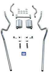Fits 1955 - 1957 Chevrolet Full Size 2" Dual Turbo Exhaust System 63095