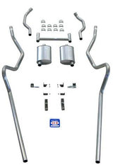 2" Dual Turbo Exhaust System 63095 fits 1955-1957 Chevy Bel Air Shafer's Classic Reproductions