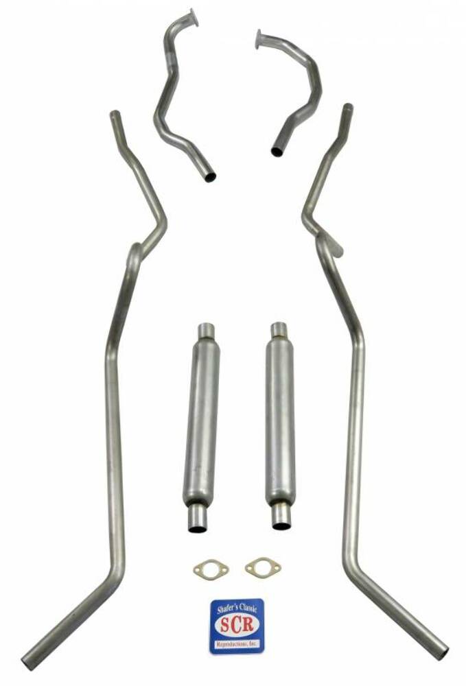 Fits 1955 Chevrolet Full Size 2" Dual 8 cyl. SW Exhaust System 63099