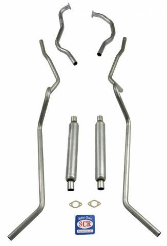 Fits 1955 Chevrolet Full Size 2" Dual 8 cyl. SW Exhaust System 63099