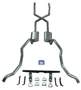 "X" style 2-1/2" Exhaust System 63105 fits 1955-1957 Chevy Bel Air small block Shafer's Classic Reproductions