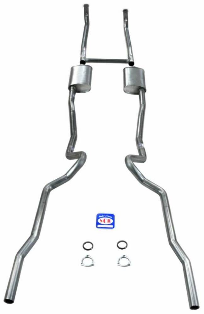 Fits 1955-1957 Chevrolet Full Size 2-1/2" Dual Turbo Small Block Exhaust System 63109