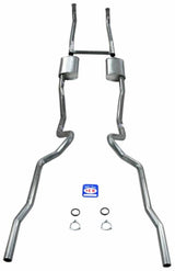 Fits 1955-1957 Chevrolet Full Size 2-1/2" Dual Turbo Small Block Exhaust System 63109