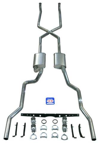 "X" style 2-1/2" Exhaust System 63112 fits 1955-1957 Chevy Bel Air small block Shafer's Classic Reproductions