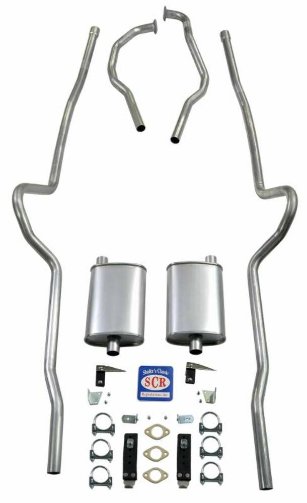 Fits 1955-1956 Chevrolet Full Size 2" Dual Turbo Exhaust System 63115