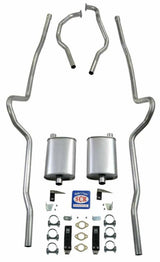 Fits 1955-1956 Chevrolet Full Size 2" Dual Turbo Exhaust System 63115