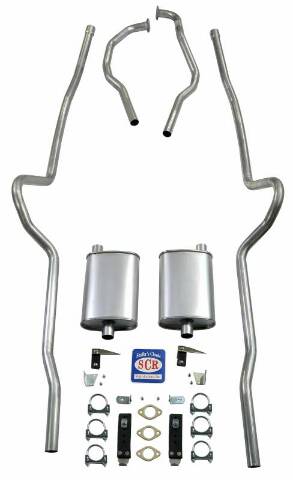 Fits 1955-1956 Chevrolet Full Size 2" Dual Turbo Exhaust System 63116