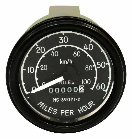 Jeep Vintage - Metal Black Speedometer - 640131