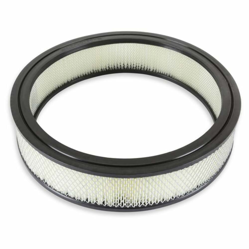 Mr. Gasket air filter 14 inch x 3 inch replacement white black 6403