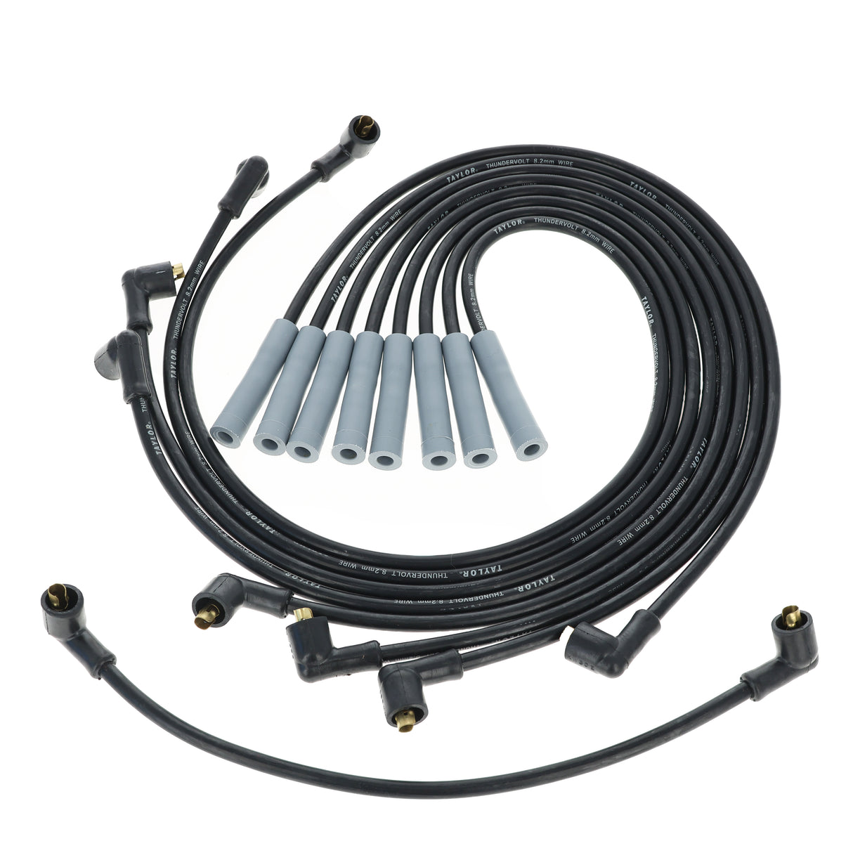 Spark Plug Wire Set Universal 8.2mm Silicone Thundervolt 40 ohm/ft Black 84061