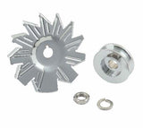 Mr. Gasket chrome alternator fan and pulley chrome steel 6808