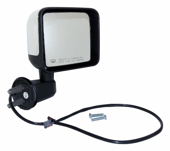 Right Side Power, Heated, side mirror assembly for 2015-2018 Jeep Wrangler JK Wrangler; Chrome - 68249844AC