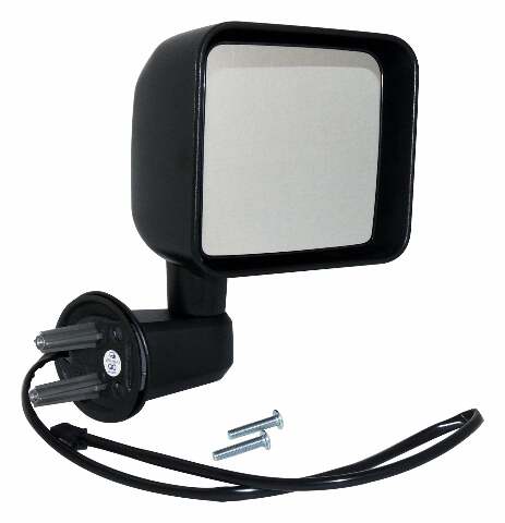 Right Side Power, Heated, side mirror assembly for 2015-2018 Jeep Wrangler JK Wrangler; Textured Black - 68249852AD